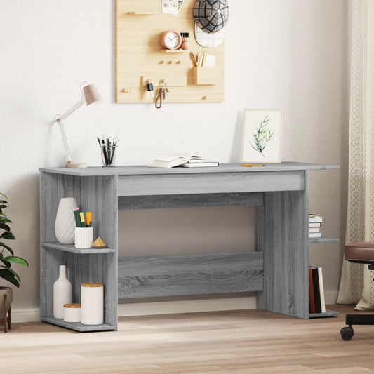 Desk Grey Sonoma 140X50X75 Cm Engineered Wood