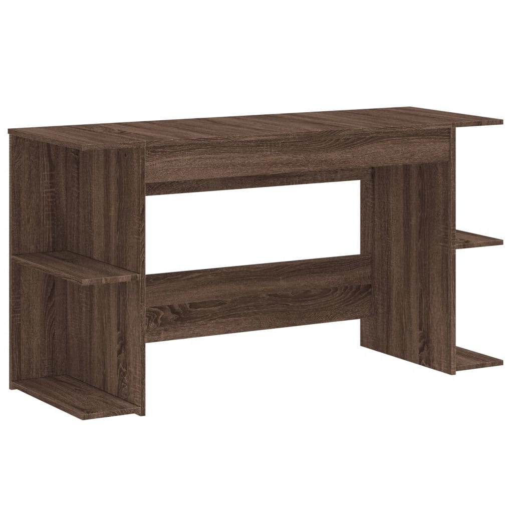 Desk Brown Oak 140X50X75 Cm Engineered Wood