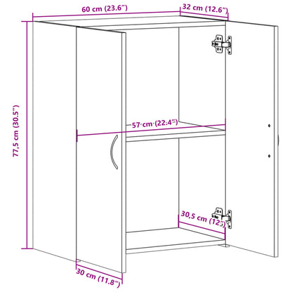 File Cabinet Smoked Oak 60X32X77.5 Cm Engineered Wood