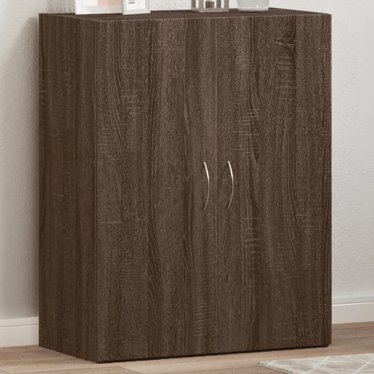 File Cabinet Brown Oak 60X32X77.5 Cm Engineered Wood