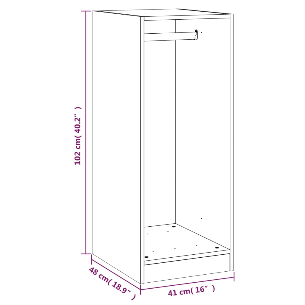 Wardrobe White 48X41X102 Cm Engineered Wood