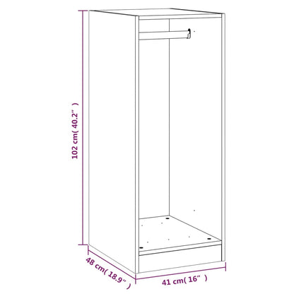 Wardrobe Black 48X41X102 Cm Engineered Wood