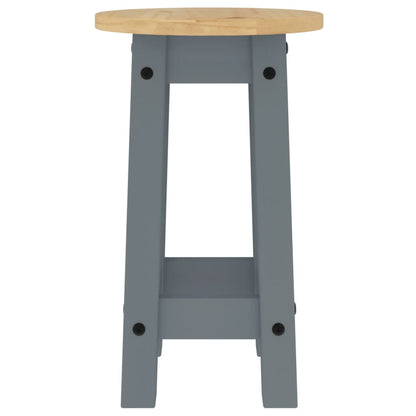 Bar Stools 2 Pcs Grey Solid Wood Pine