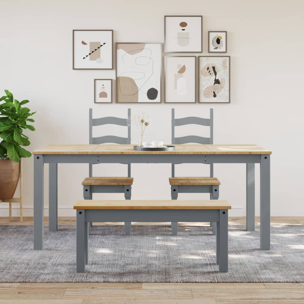 Dining Table Panama Grey 180X90X75 Cm Solid Wood Pine