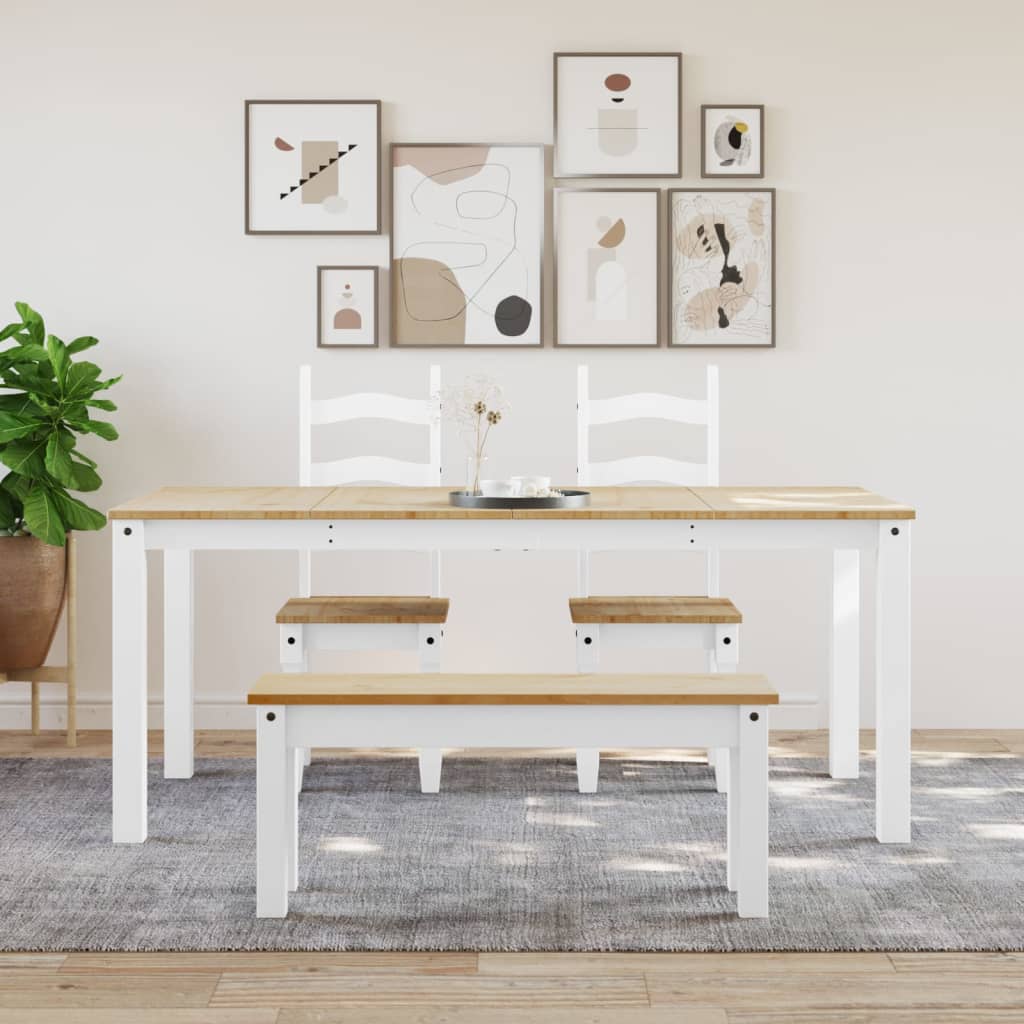 Dining Table Panama White 180X90X75 Cm Solid Wood Pine