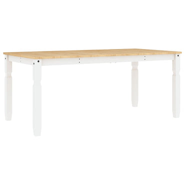 Dining Table Corona White 180X90X75 Cm Solid Wood Pine