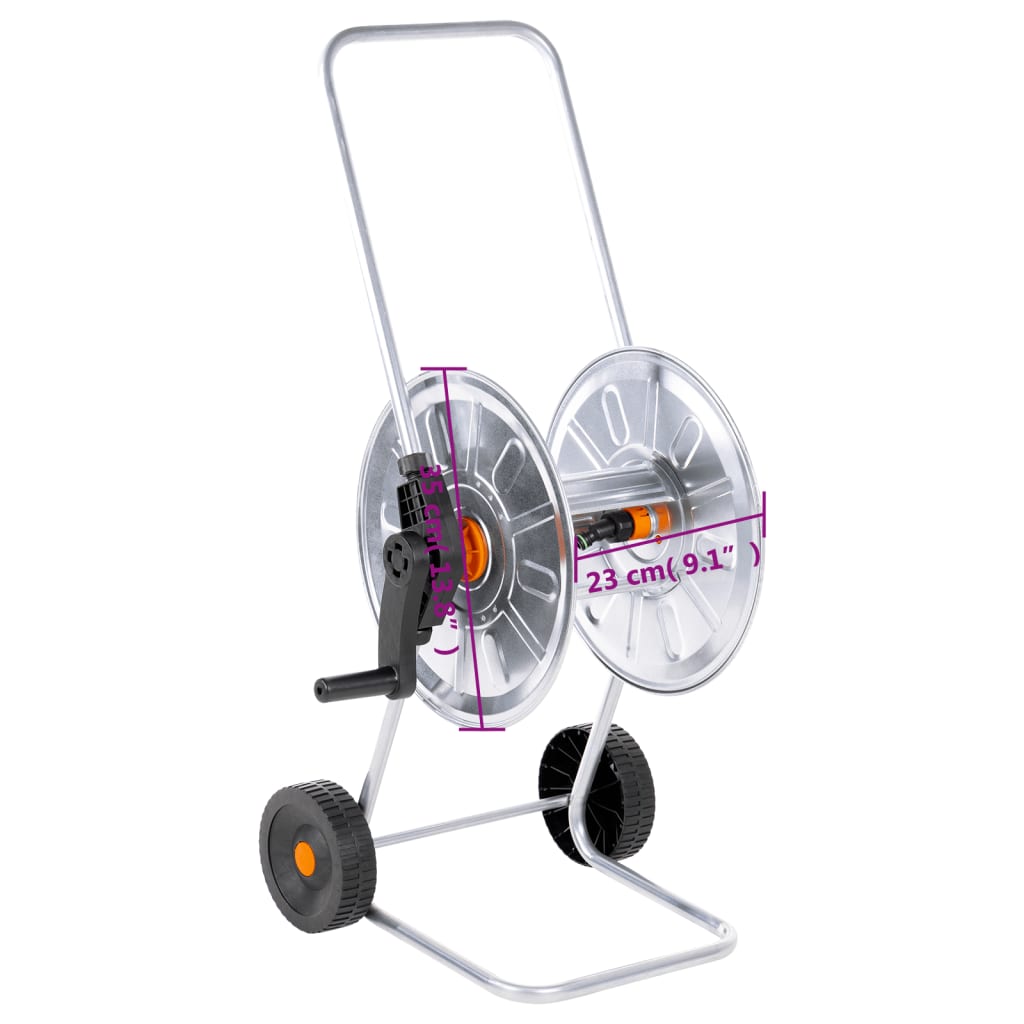 Hose Reel Cart For 50 M 1/2" Or 35 M 3/4" Hose Steel