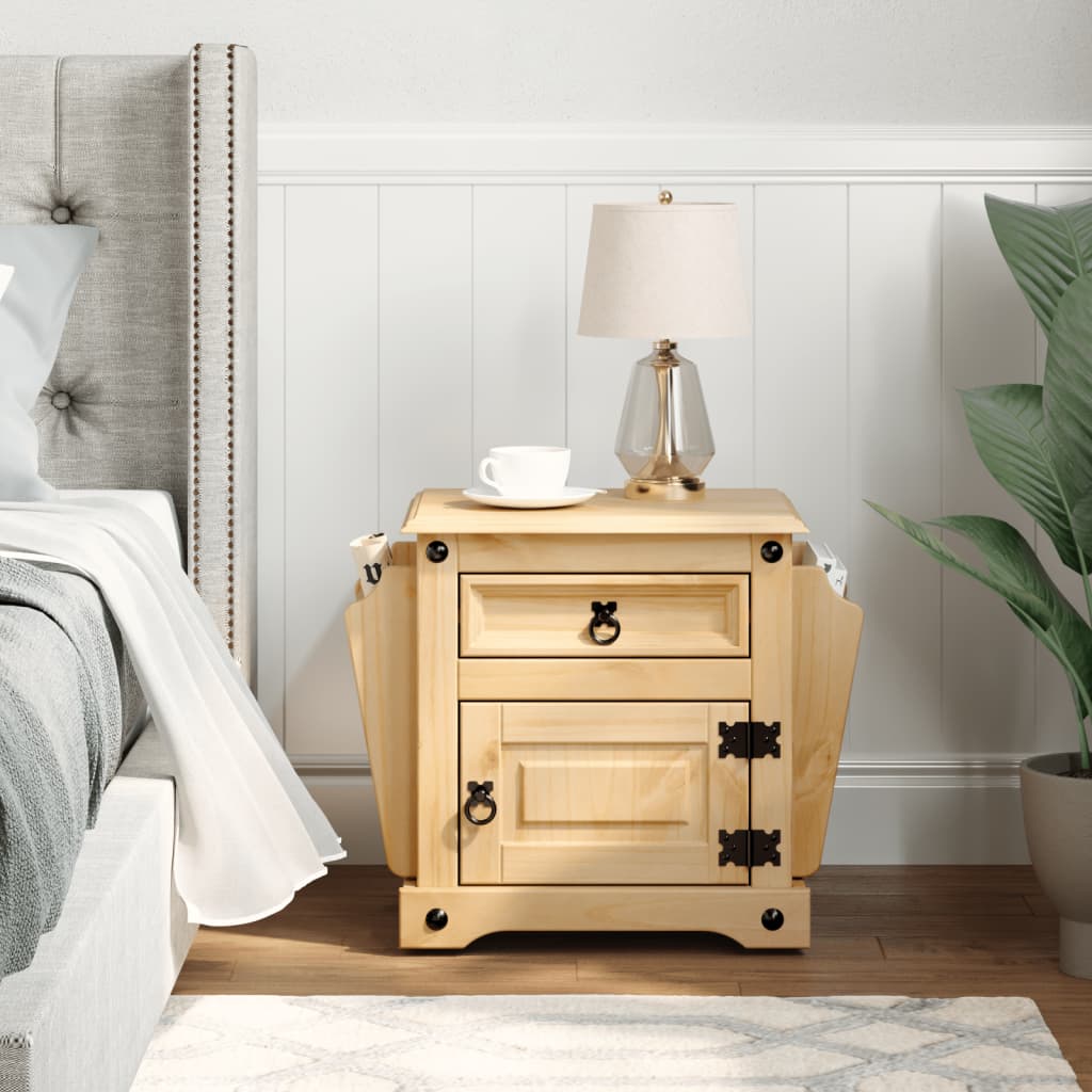 Bedside Cabinet Corona 45X35X47.5 Cm Solid Wood Pine