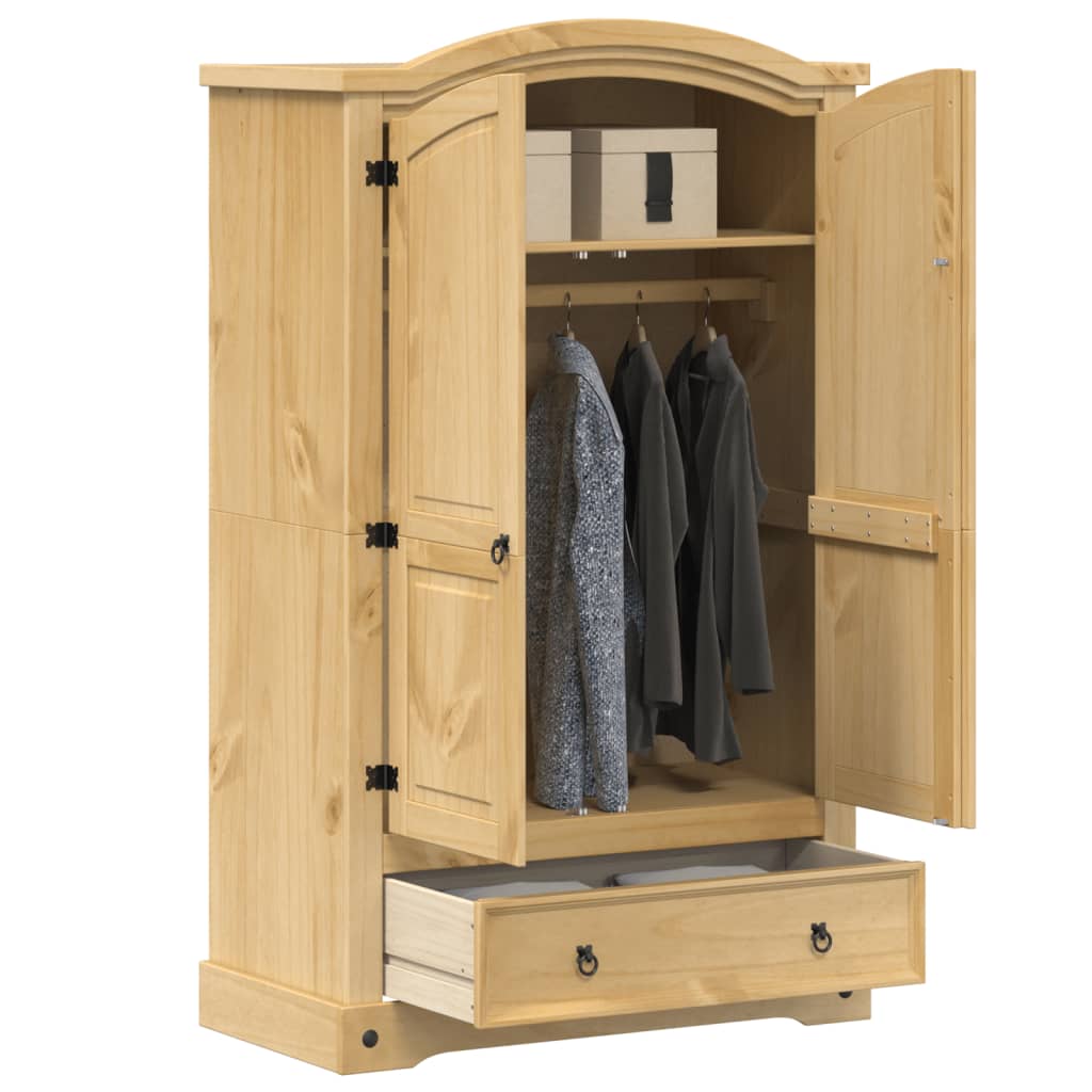 Wardrobe Corona 101X52X170 Cm Solid Wood Pine