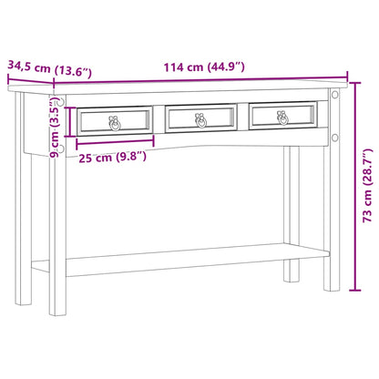 Console Table Corona 114X34.5X73 Cm Solid Wood Pine