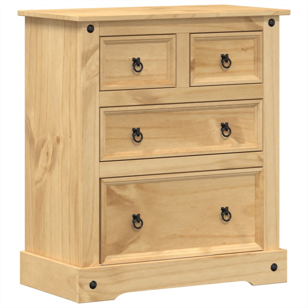 Chest Of Drawers Corona 80X43X91 Cm Solid Wood Pine