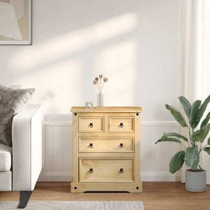 Chest Of Drawers Corona 80X43X91 Cm Solid Wood Pine