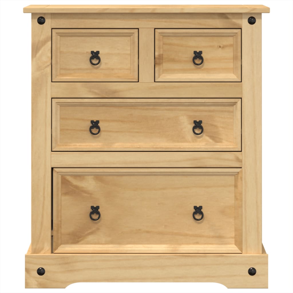 Chest Of Drawers Corona 80X43X91 Cm Solid Wood Pine