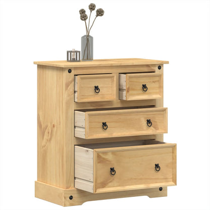 Chest Of Drawers Corona 80X43X91 Cm Solid Wood Pine