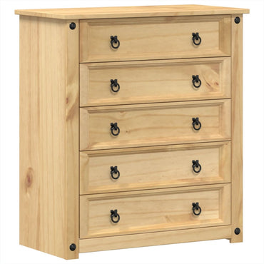 Chest Of Drawers Corona 80X40X89 Cm Solid Wood Pine