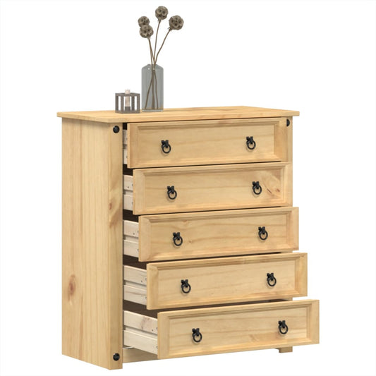 Chest Of Drawers Corona 80X40X89 Cm Solid Wood Pine