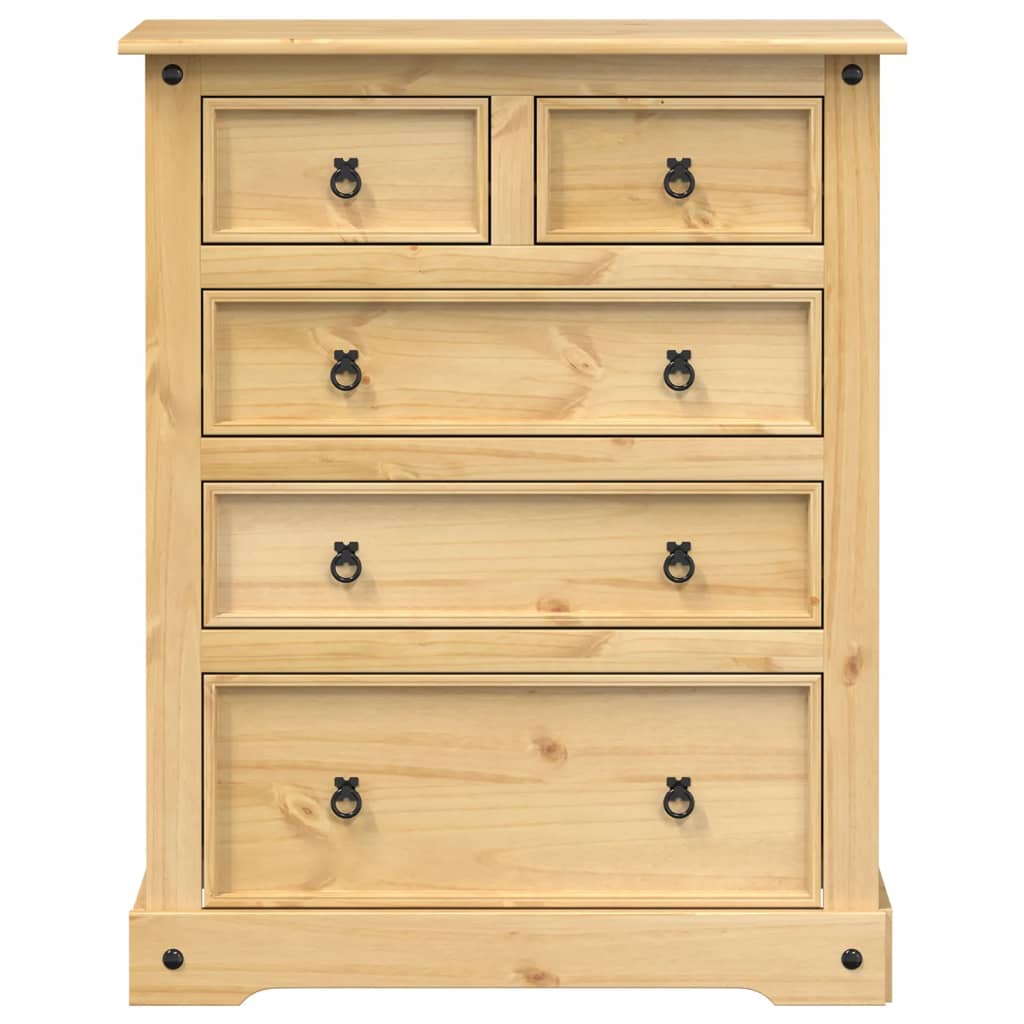 Chest Of Drawers Corona 92X48X114 Cm Solid Wood Pine