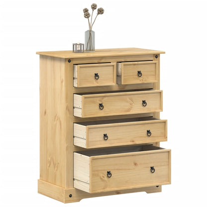 Chest Of Drawers Corona 92X48X114 Cm Solid Wood Pine