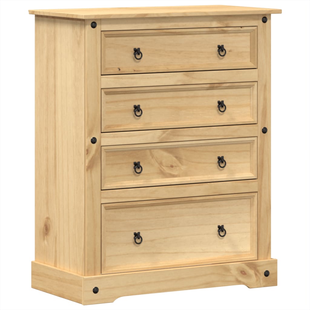 Chest Of Drawers Corona 92X48X120 Cm Solid Wood Pine