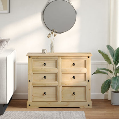 Chest Of Drawers Corona 110X43X91 Cm Solid Wood Pine