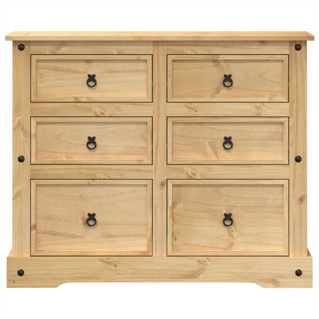 Chest Of Drawers Corona 110X43X91 Cm Solid Wood Pine