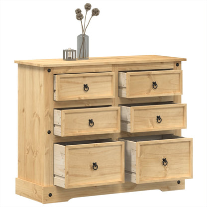 Chest Of Drawers Corona 110X43X91 Cm Solid Wood Pine