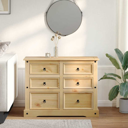 Chest Of Drawers Corona 112X48X91 Cm Solid Wood Pine