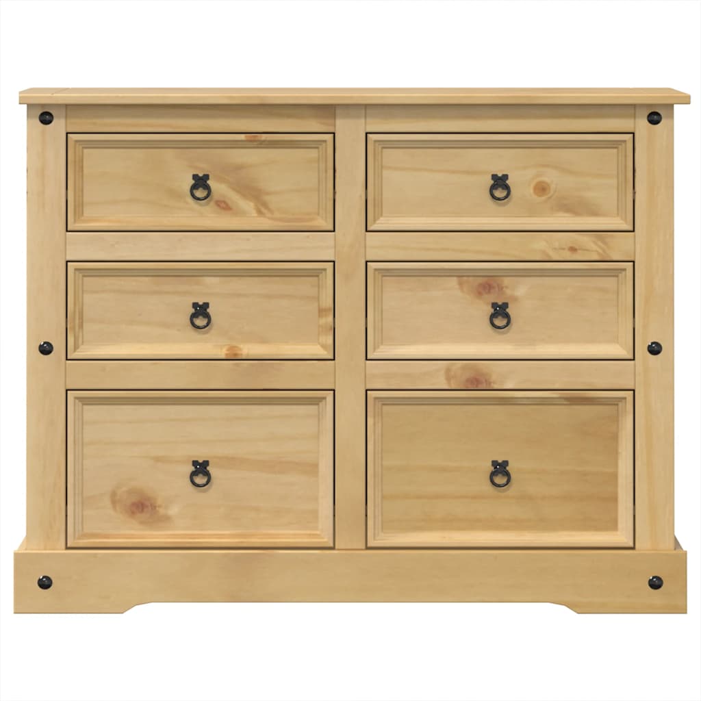 Chest Of Drawers Corona 112X48X91 Cm Solid Wood Pine