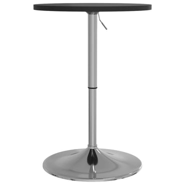 Bar Table Black 50X50X90 Cm Engineered Wood And Chromed Steel