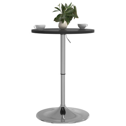 Bar Table Black 50X50X90 Cm Engineered Wood And Chromed Steel