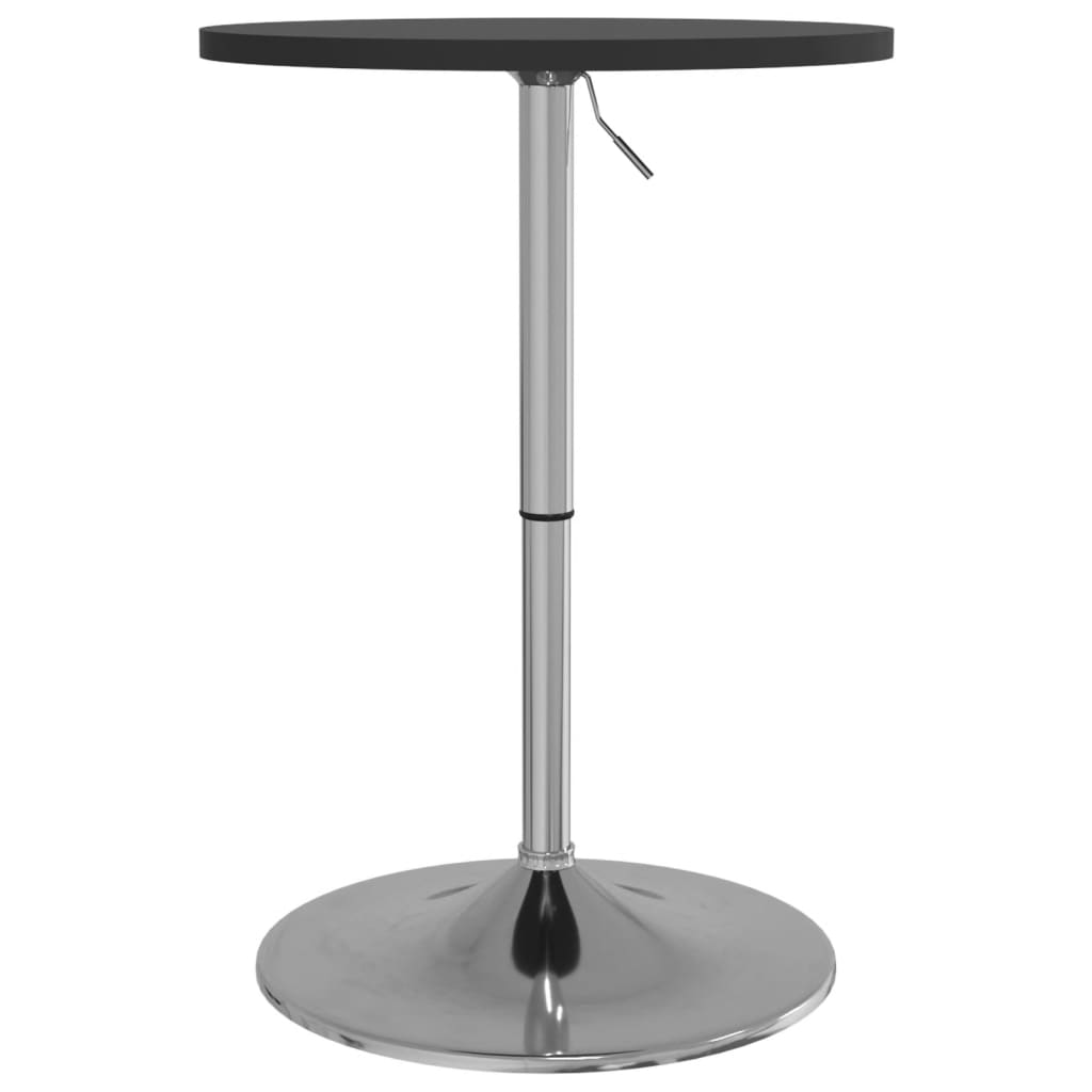 Bar Table Black 50X50X90 Cm Engineered Wood And Chromed Steel