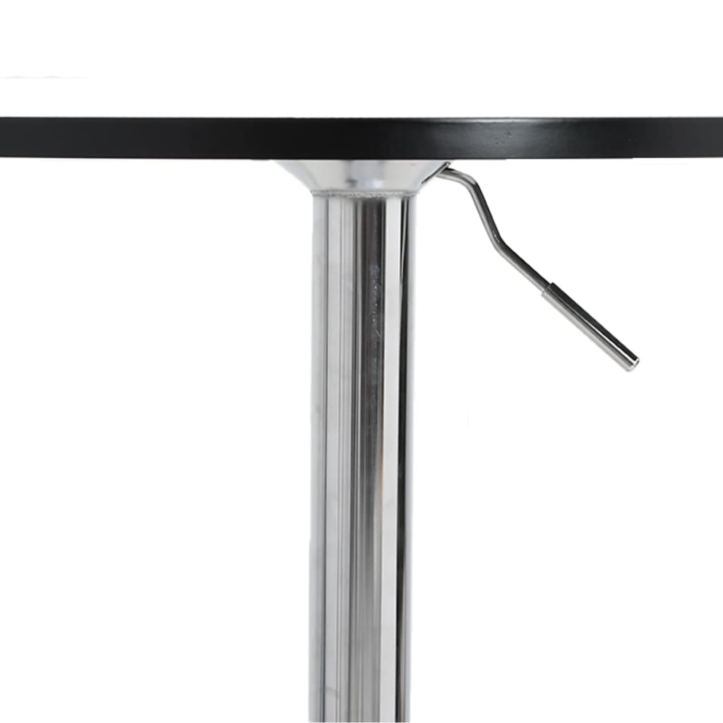 Bar Table Black 50X50X90 Cm Engineered Wood And Chromed Steel