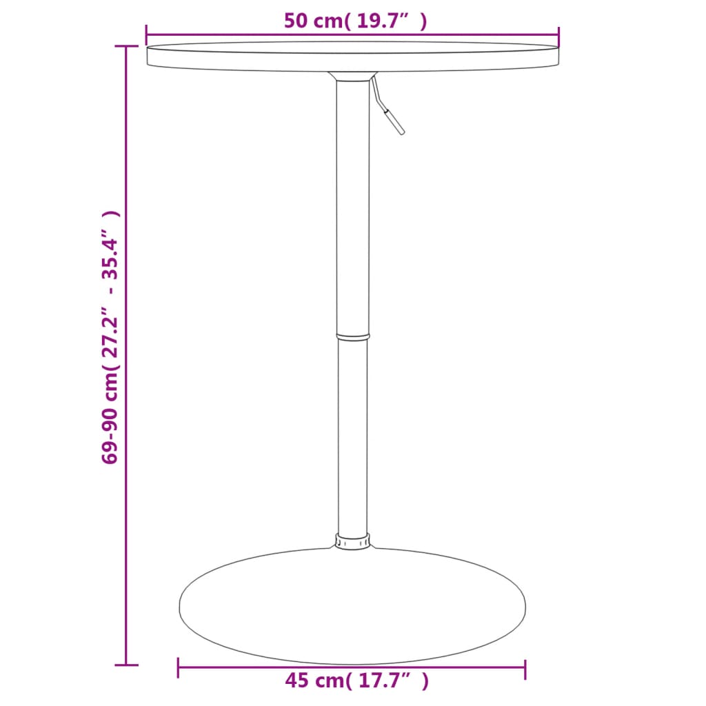 Bar Table Black 50X50X90 Cm Engineered Wood And Chromed Steel