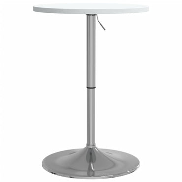 Bar Table White 50X50X90 Cm Engineered Wood And Chromed Steel