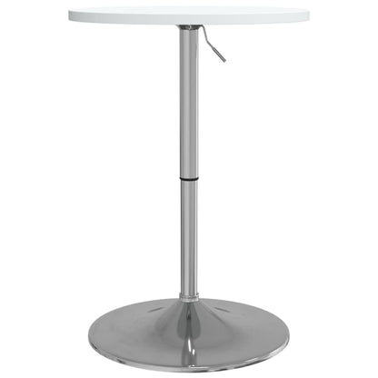 Bar Table White 50X50X90 Cm Engineered Wood And Chromed Steel