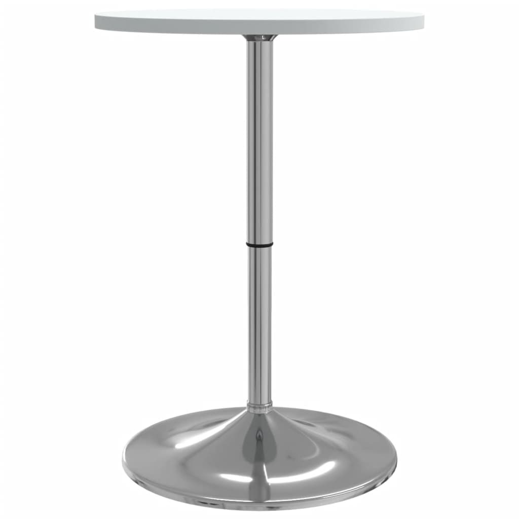 Bar Table White 50X50X90 Cm Engineered Wood And Chromed Steel