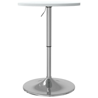 Bar Table White 50X50X90 Cm Engineered Wood And Chromed Steel