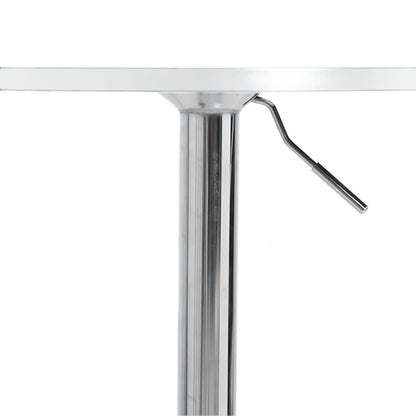 Bar Table White 50X50X90 Cm Engineered Wood And Chromed Steel