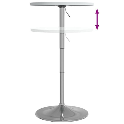 Bar Table White 50X50X90 Cm Engineered Wood And Chromed Steel