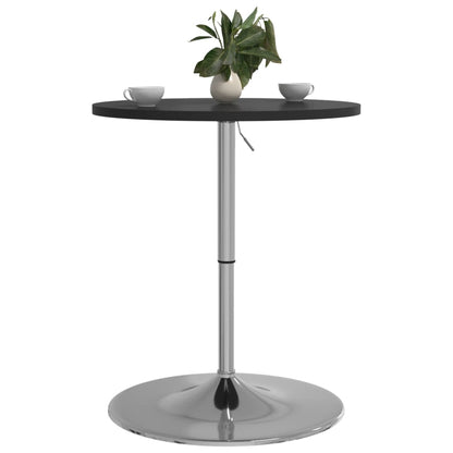 Bar Table Black 60X60X90 Cm Engineered Wood And Chromed Steel