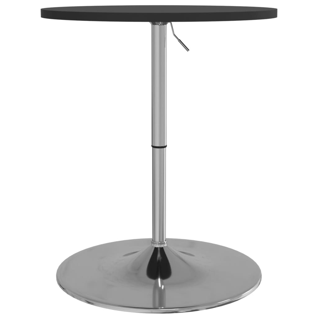 Bar Table Black 60X60X90 Cm Engineered Wood And Chromed Steel