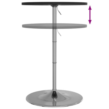 Bar Table Black 60X60X90 Cm Engineered Wood And Chromed Steel