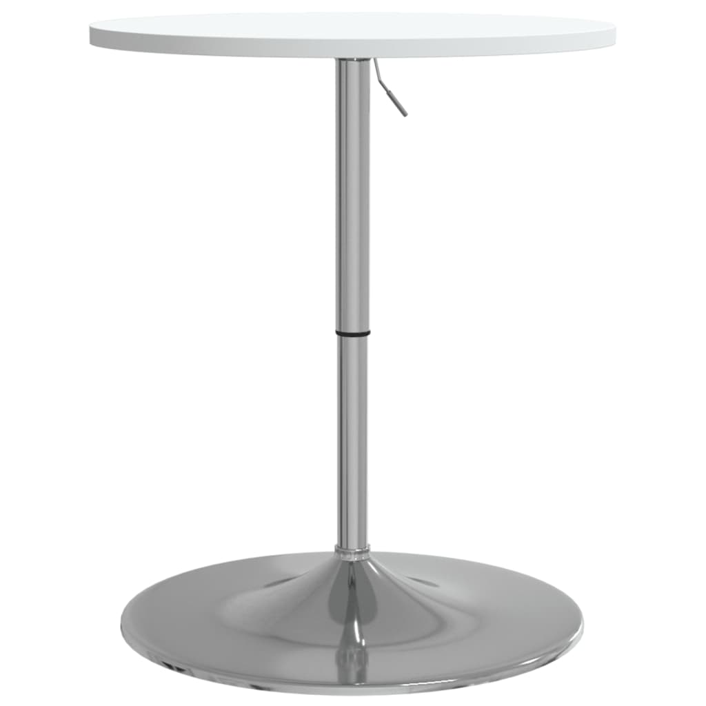 Bar Table White 60X60X90 Cm Engineered Wood And Chromed Steel