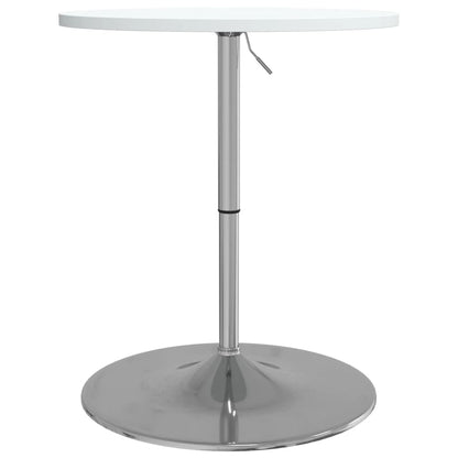 Bar Table White 60X60X90 Cm Engineered Wood And Chromed Steel