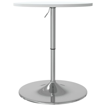 Bar Table White 60X60X90 Cm Engineered Wood And Chromed Steel