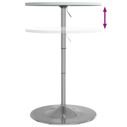 Bar Table White 60X60X90 Cm Engineered Wood And Chromed Steel