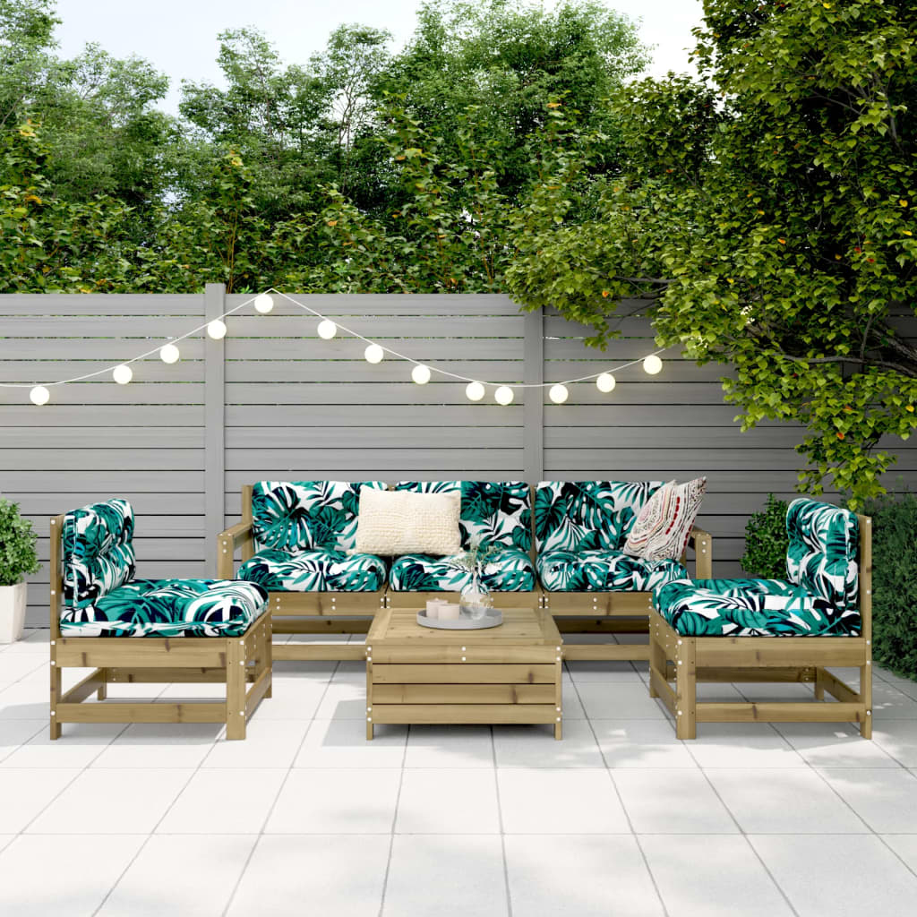 6 Piece Garden Sofa Set Impregnated Wood Pine