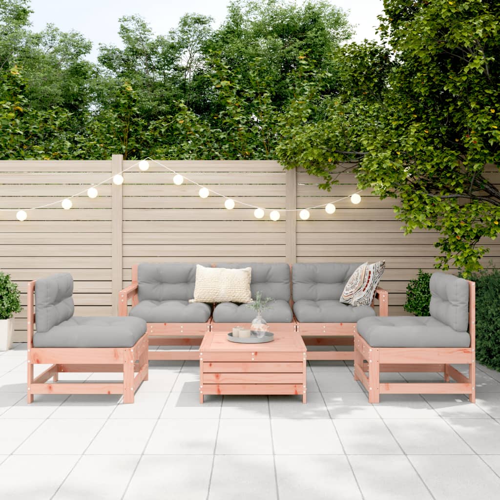 6 Piece Garden Sofa Set Solid Wood Douglas Fir