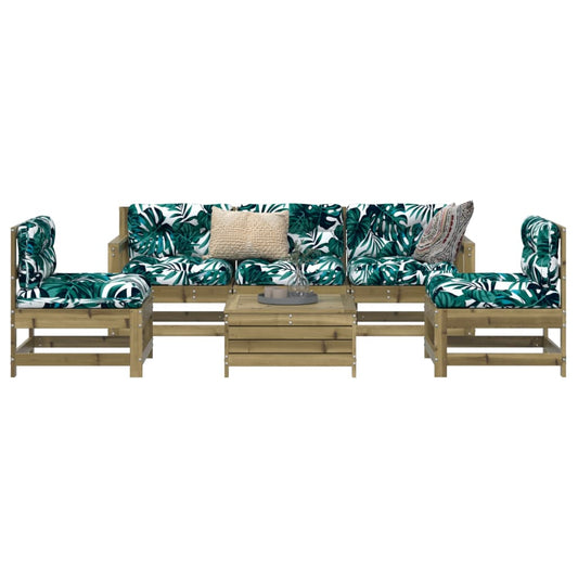 6 Piece Garden Sofa Set Impregnated Wood Pine