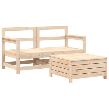 3 Piece Garden Sofa Set Solid Wood Pine